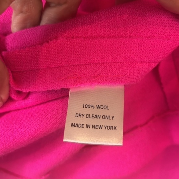 Lisa Perry Barney’s New York 100% Wool Sweater Shift Dress Size 0 Pink & Green - Picture 12 of 13